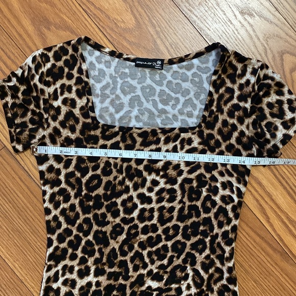 Popular 21 women’s animal print square neckline bodysuit thong snap closure M - Picture 8 of 11